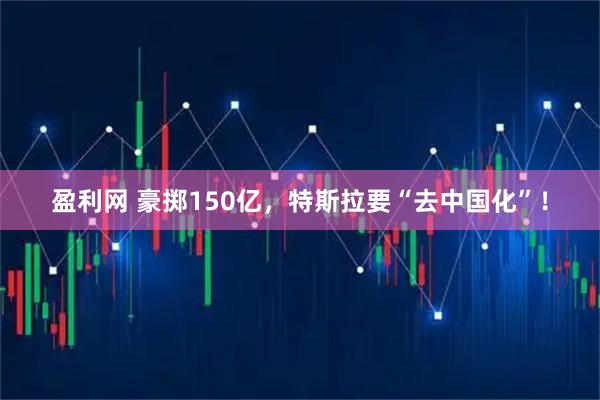 盈利网 豪掷150亿，特斯拉要“去中国化”！