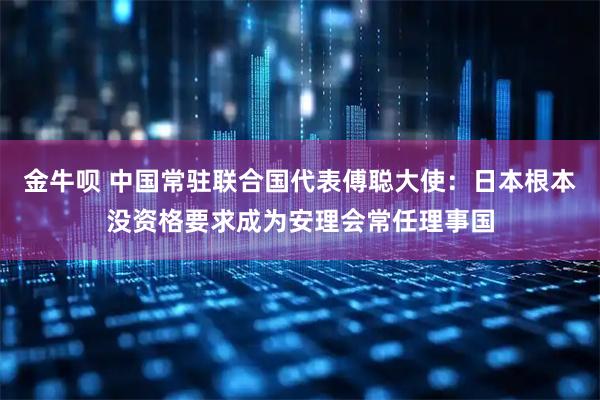 金牛呗 中国常驻联合国代表傅聪大使：日本根本没资格要求成为安理会常任理事国