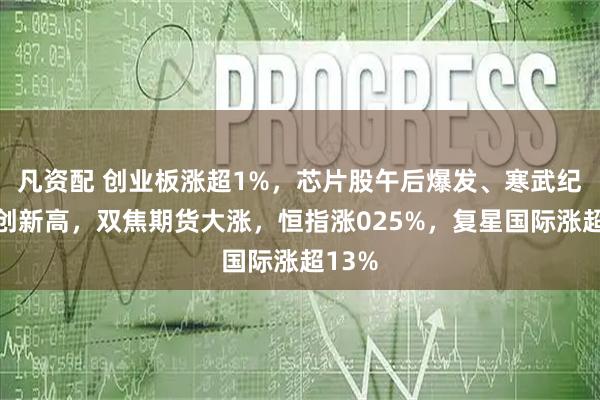凡资配 创业板涨超1%,芯片股午后爆发、寒武纪涨停创新高,双焦期货大涨,恒指涨025%,复星国际涨超13%